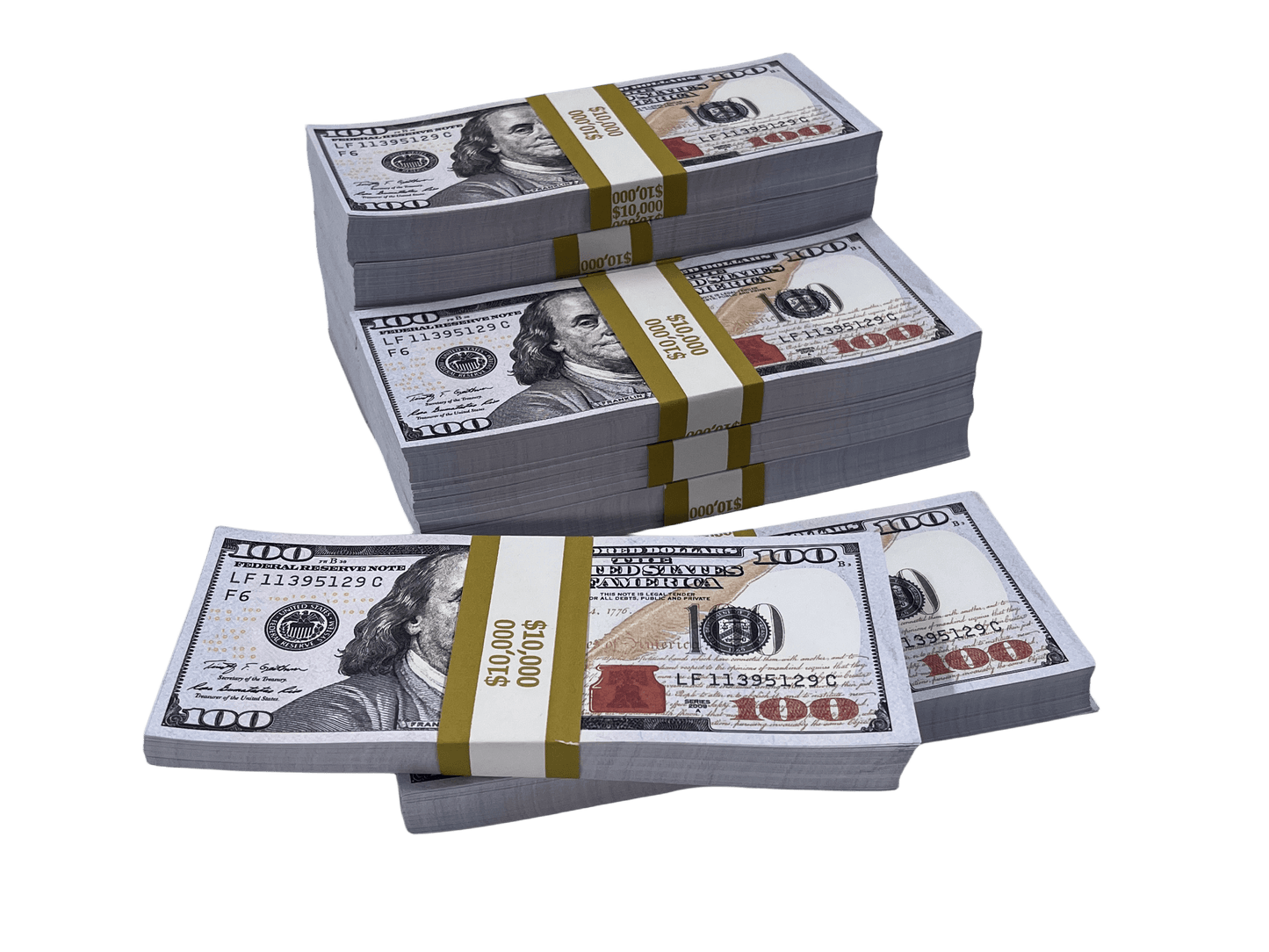 1000PCS $100,000 Full Print Prop Money Stack