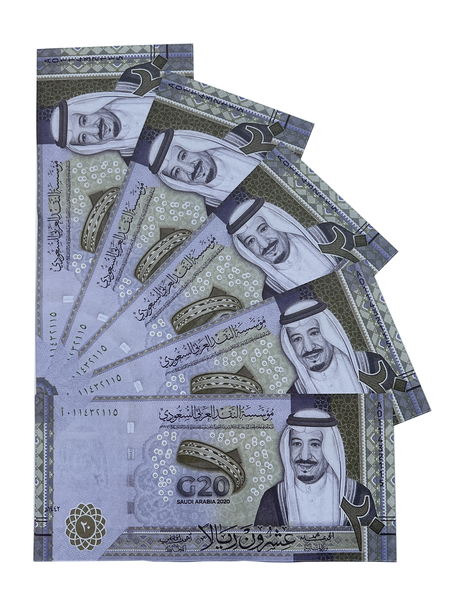 Series 20SAR ‘s Aged 2,000 Saudi Riyals Full Print Prop Money Stack