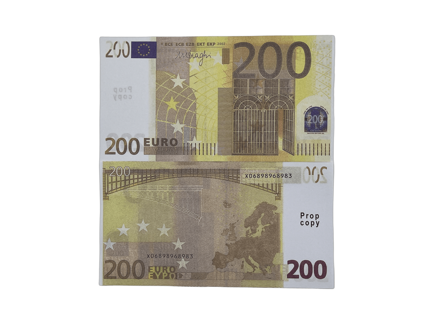 Prop Money 200 Euro €20,000 bills Full Print Prop Euro Stack