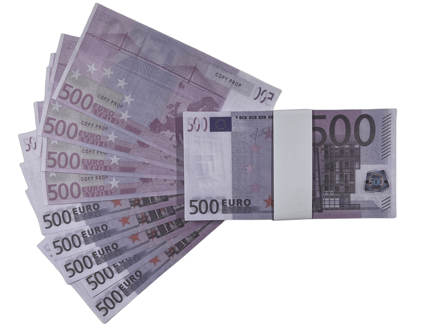 Prop Money 500 Euro €50,000 bills Full Print Prop Euro Stack