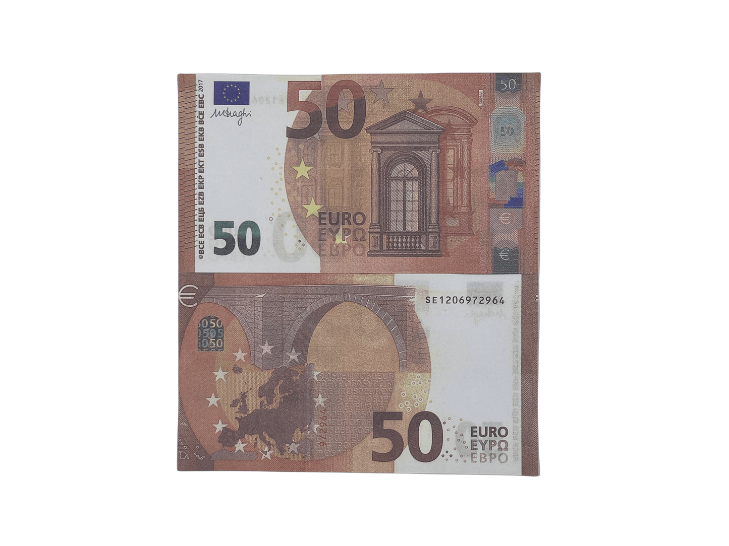 Prop Money 50 Euro €5,000 bills Full Print Prop Euro Stack