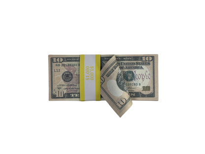 100PCS $1,000 Full Print Prop Money Stack