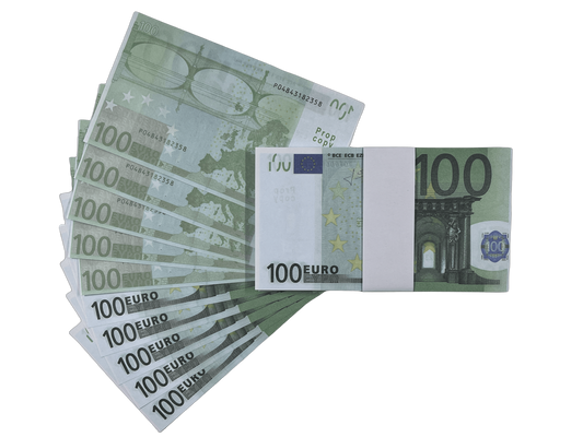 Prop Money 100 Euro €10,000 bills Full Print Prop Euro Stack