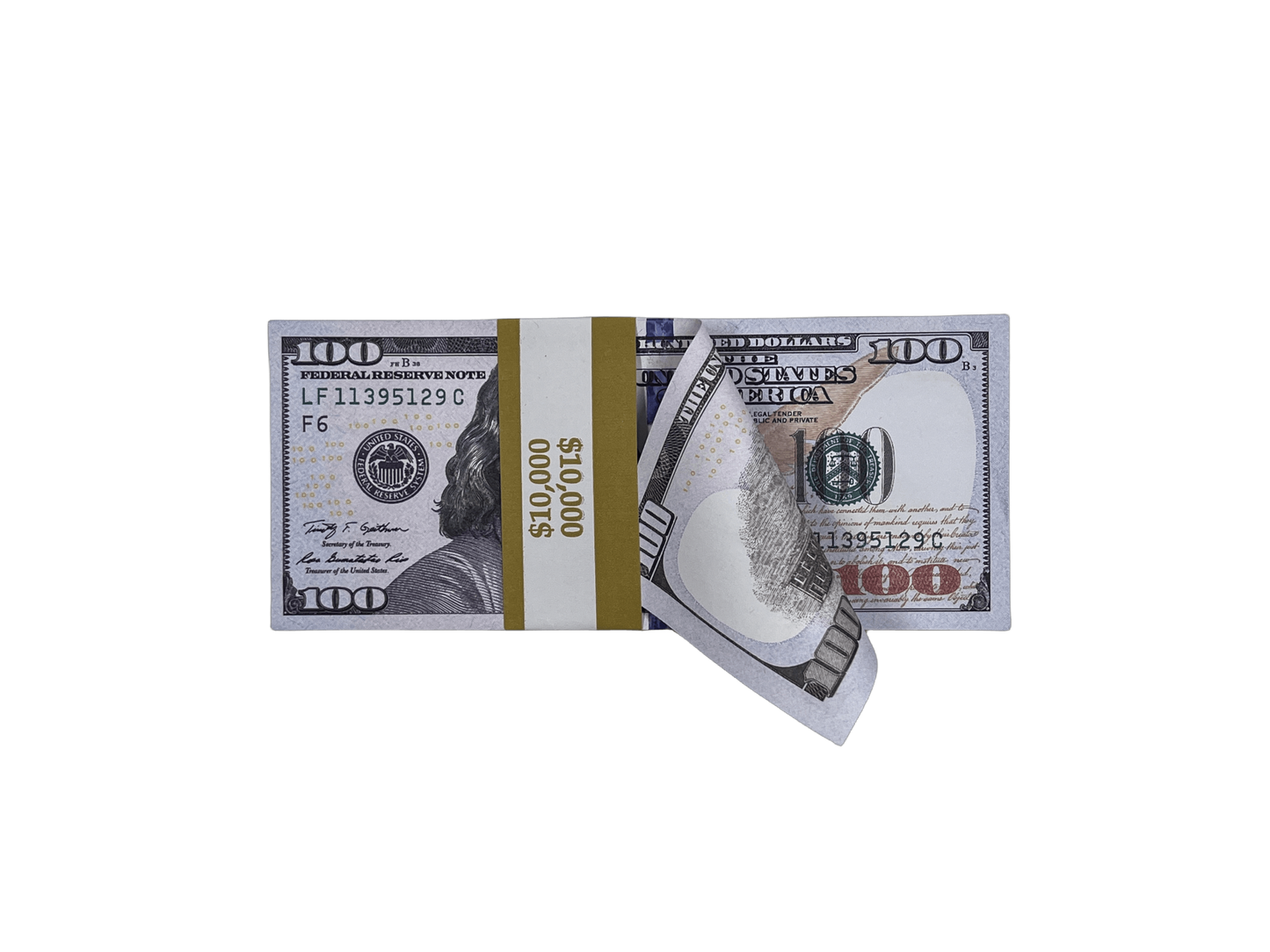 100PCS $10,000 Full Print Prop Money Stack