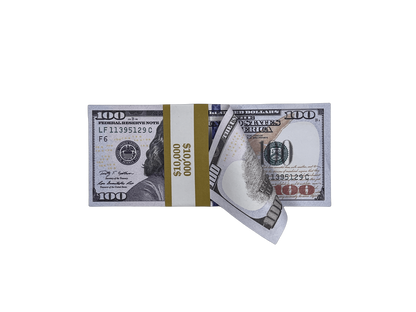 100PCS $10,000 Full Print Prop Money Stack