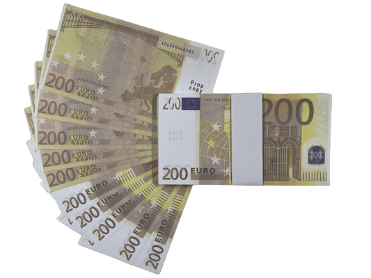 Prop Money 200 Euro €20,000 bills Full Print Prop Euro Stack