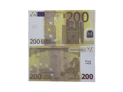 Prop Money 200 Euro €20,000 bills Full Print Prop Euro Stack