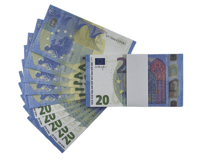 Prop Money 20 Euro €2000 bills Full Print Prop Euro Stack