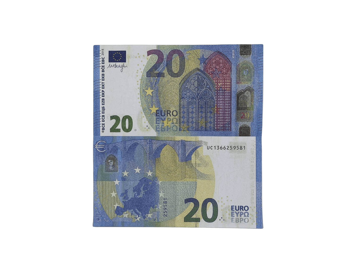 Prop Money 20 Euro €2000 bills Full Print Prop Euro Stack