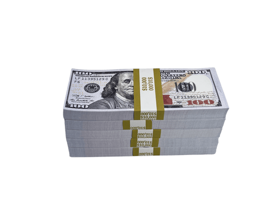 500PCS $50,000 Full Print Prop Money Stack