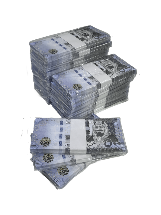 Series 500SAR ‘s Aged 1,000,000 Saudi Riyals Full Print Prop Money Stack