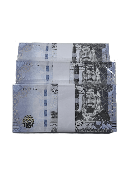 Series 500SAR ‘s Aged 150,000 Saudi Riyals Full Print Prop Money Stack