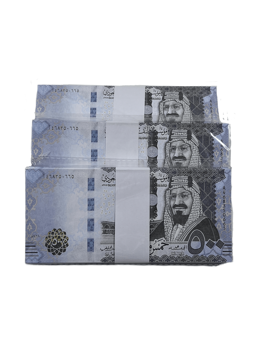 Series 500SAR ‘s Aged 150,000 Saudi Riyals Full Print Prop Money Stack