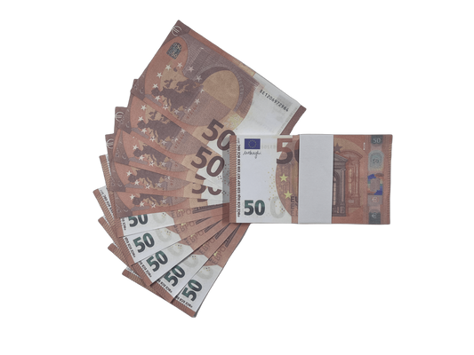 Prop Money 50 Euro €5,000 bills Full Print Prop Euro Stack