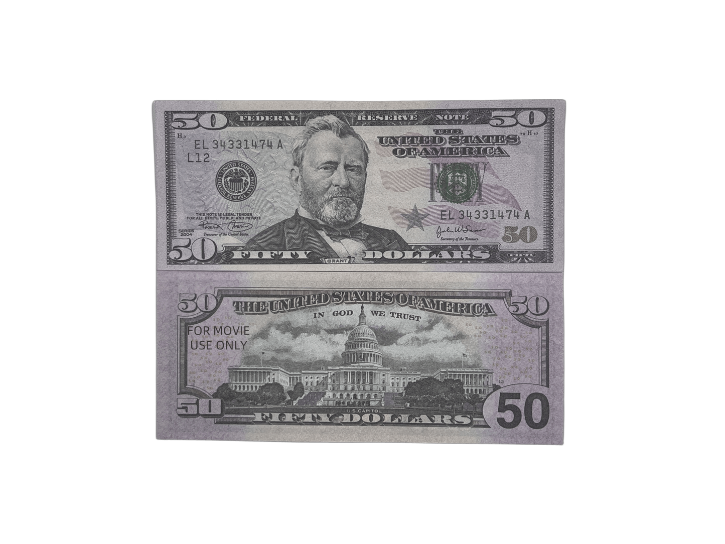 100PCS $5,000 Full Print Prop Money Stack