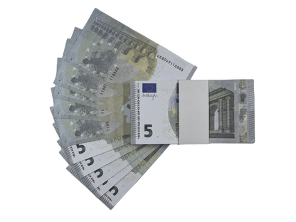Prop Money 5 Euro €500 bills Full Print Prop Euro Stack