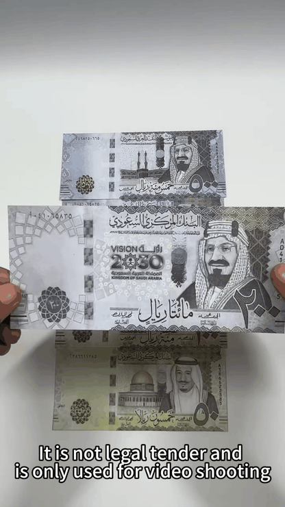 Series 500SAR ‘s Aged 50,000 Saudi Riyals Full Print Prop Money Stack